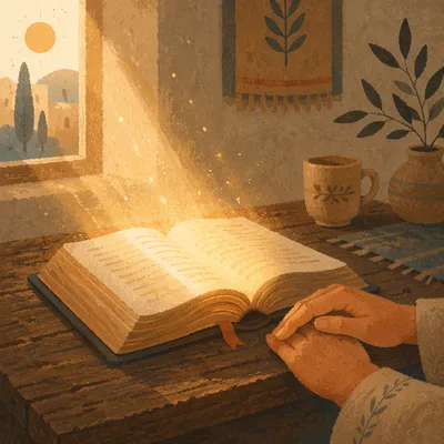 Open Book in Golden Morning Light