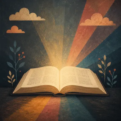 Sacred Book Glowing With Quiet Wisdom