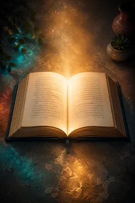 Glowing Open Book of Quiet Wisdom