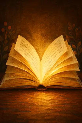 Glowing Open Book of Wisdom