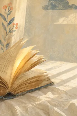 Open Book Glowing with Quiet Wisdom