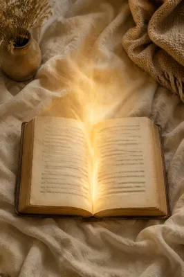 Open Book Glowing with Gentle Wisdom