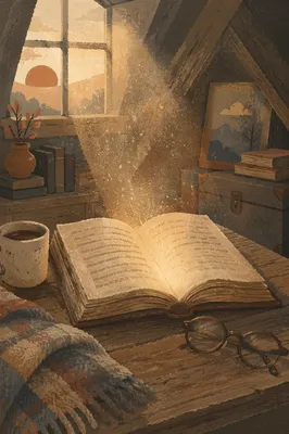 Open Book with Gentle Wisdom Light