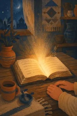Open Book with Radiant Wisdom Glow