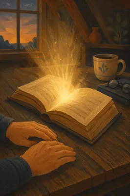 Open Book Glowing With Gentle Wisdom