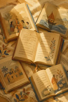 Golden Light Through Open Books