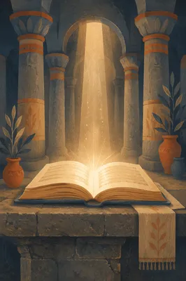 Open Book Glowing with Quiet Wisdom