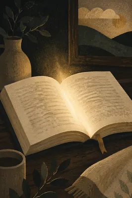 Open Book with Warm Light