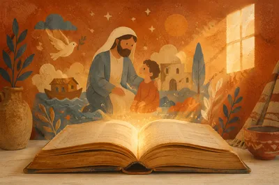 Golden Wisdom Rising From an Open Book