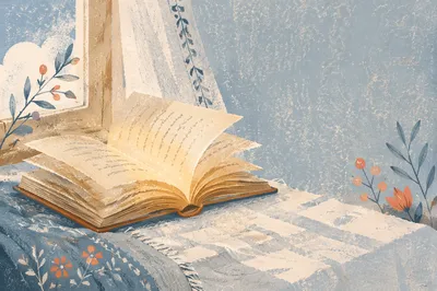 Open Book with Gentle Golden Wisdom Light