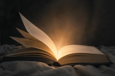 Open Book with Glowing Wisdom Light
