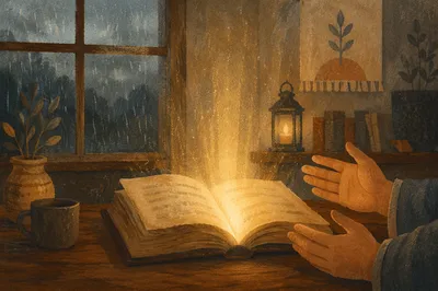 Open Book with Light of Wisdom