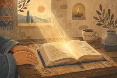 Open Book in Golden Morning Light