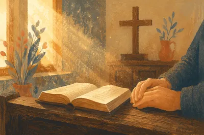 Open Book with Morning Light Rays