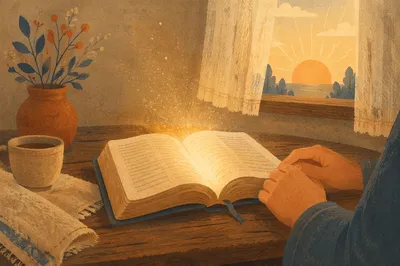 Golden Wisdom Light From Open Book