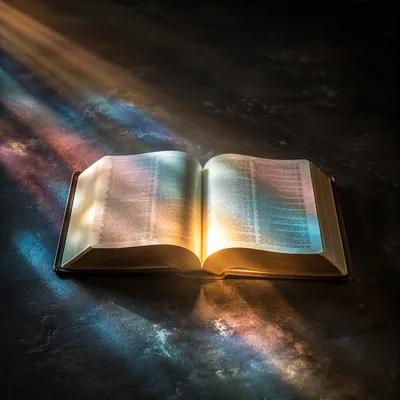 Open Sacred Book with Hopeful Light
