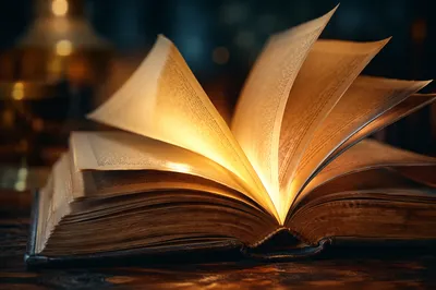 Golden Wisdom Emerging From Open Book