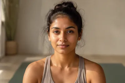 Calm Woman in Yoga Studio Portrait