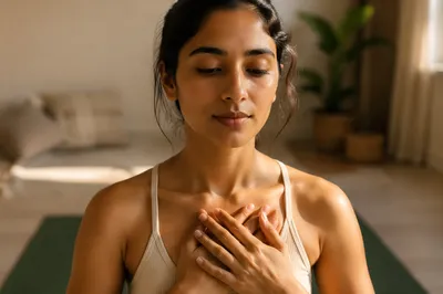 Calm Young Woman in Yoga Portrait