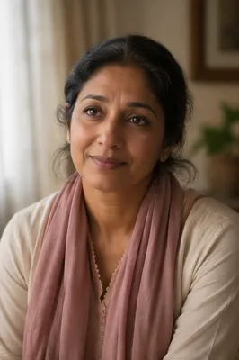 Empathetic South Asian Woman Close Up Portrait