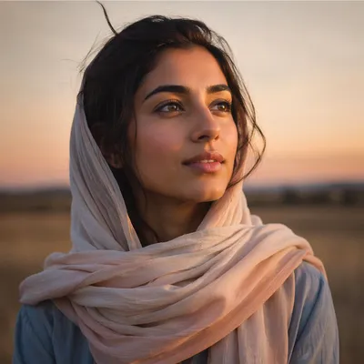 Hopeful Woman Portrait at Sunrise