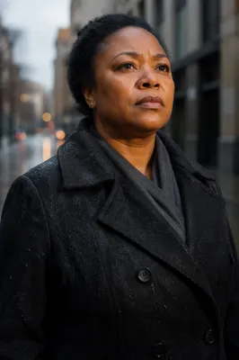 Resilient Woman Portrait After Light Rain