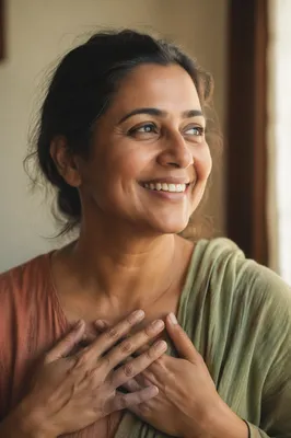 Radiant Smiling Woman in Morning Light