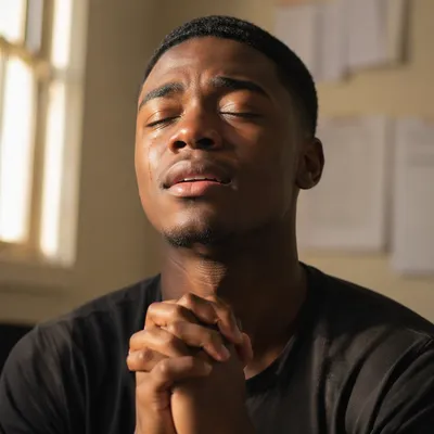 Emotional Close-Up Portrait of Young Man