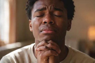 Emotional Close-Up Portrait of Young Man