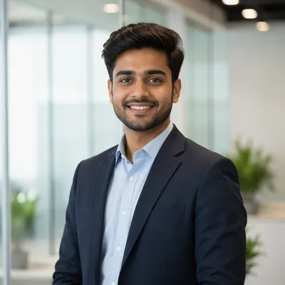 Confident Young Professional Office Headshot Portrait