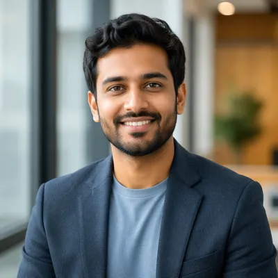 Confident Young Professional Office Headshot Portrait