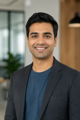 Confident Young Professional Office Headshot Portrait
