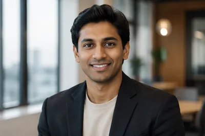 Confident Young Professional Office Headshot Portrait