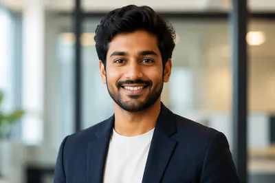 Confident Young Professional Office Headshot Portrait