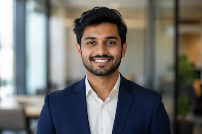 Confident Young Professional Office Headshot Portrait