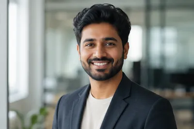 Confident Young Professional Office Headshot Portrait