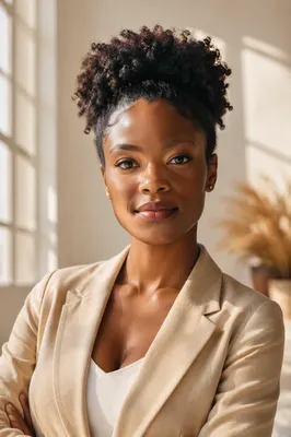Confident Young Woman Headshot by Window