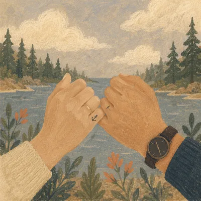Pinky Promise with Anchor and Cross