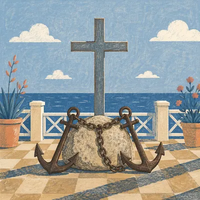 Coastal Anchor Cross Symbol of Hope