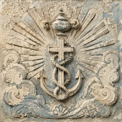 Weathered Anchor Cross Hope Relief