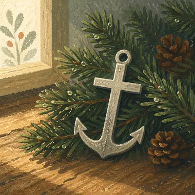Evergreen Anchor Cross Hope Symbol
