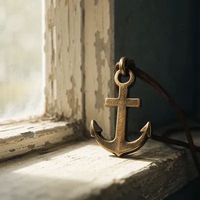 Anchor and Cross Hope Pendant by Window