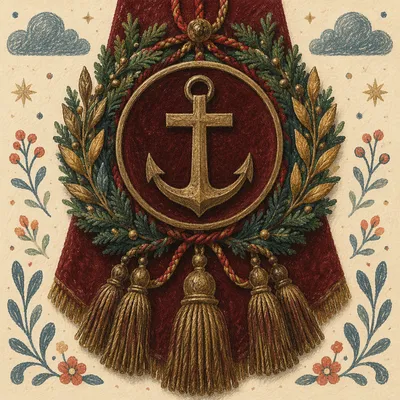 Anchor and Cross Hope Emblem on Velvet