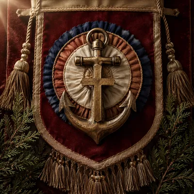 Anchor and Cross Hope Emblem on Velvet
