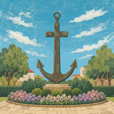 Anchor Cross Hope Garden Sculpture