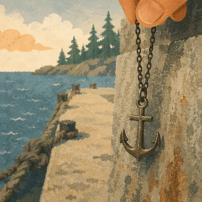 Weathered Anchor Cross Pendant of Hope