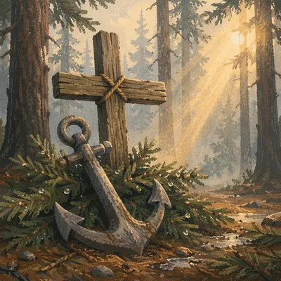Evergreen Anchor Cross of Hope