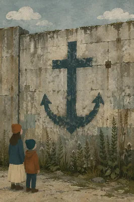 Weathered Anchor Cross Hope Mural