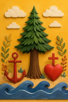 Evergreen Anchor and Cross Hope Symbol