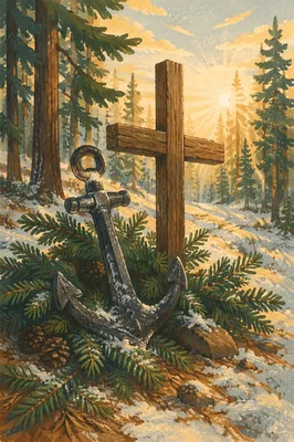 Evergreen Anchor and Cross of Hope